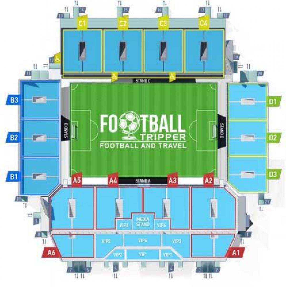 המפה של מוסקבה באצטדיון