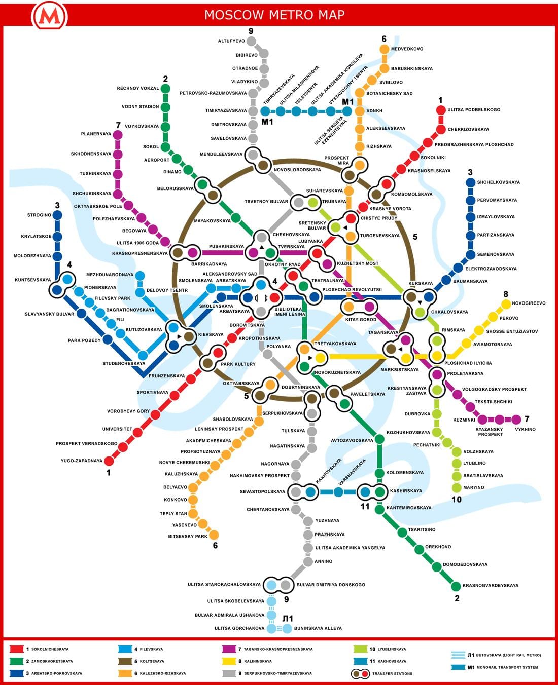 מוסקבה מטרו המפה