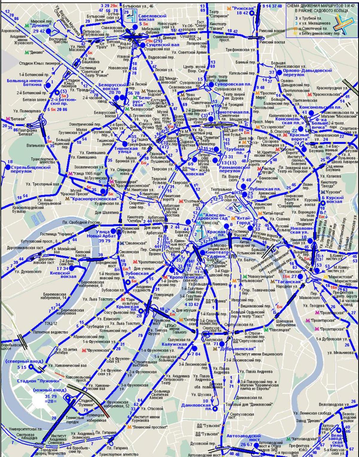 המפה של מוסקבה הטרוליבוס