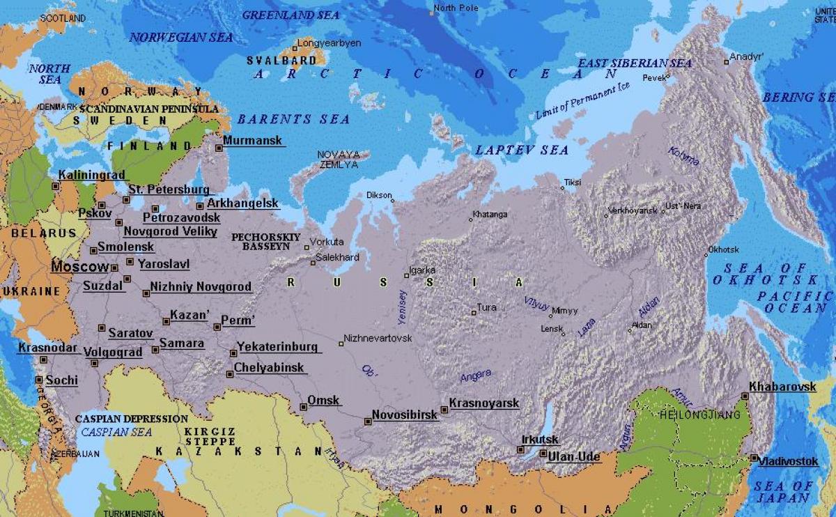 המפה של מוסקבה רוסיה