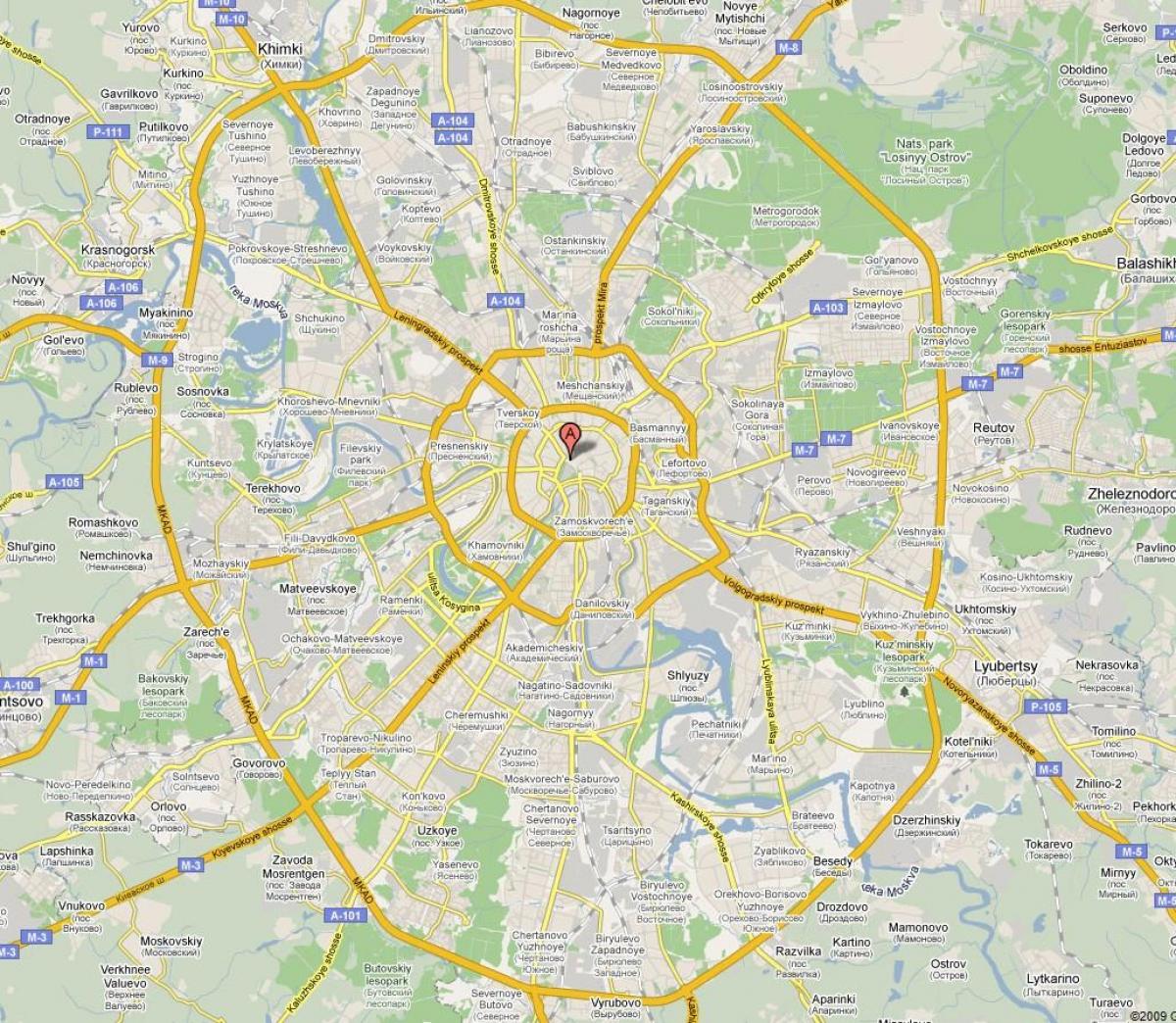 מוסקבה פרבר מפה