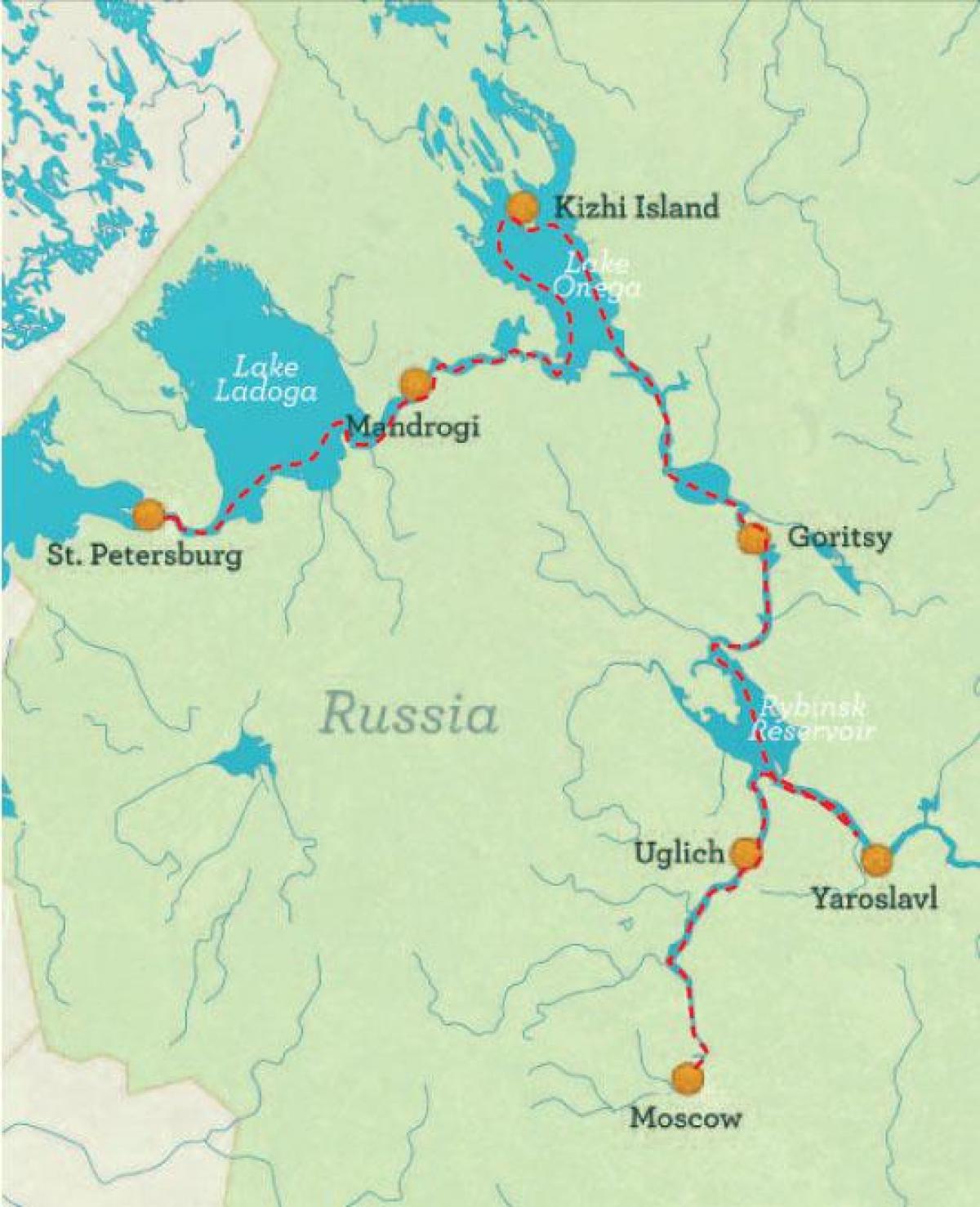 מפה של סנט פטרסבורג למוסקבה קרוז