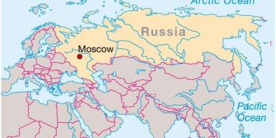 מוסקבה על המפה של רוסיה