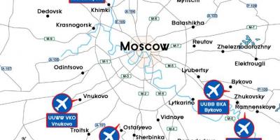 המפה של מוסקבה שדות התעופה.